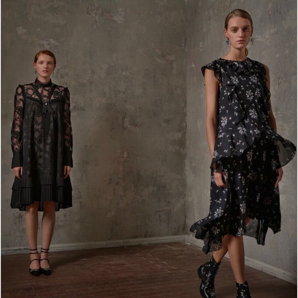 Rare Silk Black Floral Erdem x H&M Dress